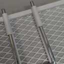 Folding Ironing Board for Small Space, RAINHOL Mini Collapsible Ironing Boards, with Hook, Iron Rest, Heat-Resistant 100% Cotton Cover and Pad, Gray and White Stripes, 31" x 12", Steel Mesh