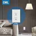 CML Duplex Outlet Covers, 50 Pack Electrical Outlet Wall Plate, 1-Gang Switch Plates, Dual Receptacle Faceplate, Standard Size 2.76’’ x 4.5’’, Impact Resistant, UL Listed, White, Contractor Pack