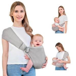 Baby Sling Carrier, Baby Carrier Newborn to Toddler, Mesh Toddler Carrier, Lightweight Breathable Summer Baby Wraps Carrier, Baby Carriers One Size Fits All (Grey)