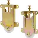 Sliding Mirror Closet Door Rollers Replacement Hardware Fits Contractors Part #W8020C Wardrobe Doors Wheels, 2-5/16" Vertical H.C., 1-1/2" Nylon Concaved Ball Bearing Wheel, 2 Pack