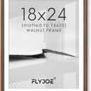 18x24 Picture Frame, Solid Walnut Wood Frame with Mat for 16x20 Photo