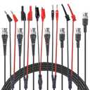 ZB-KIT16 Oscilloscope Probes,BNC to Alligator Clips, Mini Test Clips, Dual BNC Coaxial Cable, Stackable Banana Plug, Plugged Banana Plug (6 Pack)