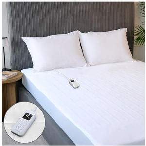 Sunbeam Electric Heated Mattress Pad Full 75" x 54" 12 Heat Settings 12-Hour Auto Shut-Off Fast Heating Soft Cozy Fabric Deep Pocket Skirt Machine Washable