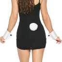 Spooktacular Creations Halloween Bunny Costume Accessories Set with Rabbite Ears Headband Bow Tie Tail Arm Cuffs Costume Set (Black)