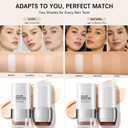 2 x Color Changing Foundation Stick, 2-in-1 Dual-Ended Korean Color Changing Foundation, Waterproof & Long-Lasting Korean Foundation Stick, Concealer Stick, Full Coverage Makeup, Dewy Finish (Ivory)