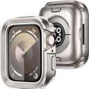 Amizee 2 in 1 Metal Rugged Case Compatible with Apple Watch Series 6/5/4/SE 44mm, Aluminum Shockproof Protective Bumper Cover Compatible with iWatch 44mm, Original