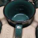 Gifts by Design Set of 16 Ceramic Campfire Mugs – 15 Oz, Green – Coffee & Tea Cups for Home, Work, Travel, Camping – Customizable, Great for DIY, Events, Companies