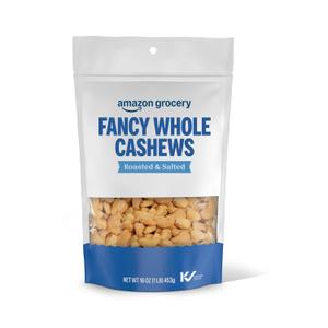 Amazon Grocery, Fancy Whole Cashews, Roasted & Salted, 16 Oz (Previously Happy Belly, Packaging May Vary) (EXP 12/05/26)