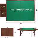 1500 Piece Puzzle Table with Legs, 35" x 26" Wooden Jigsaw Puzzle Board with Drawers, Cover & Felt, Portable Puzzle Table with Folding Legs for Adults and Teens, Christmas Birthday Gift
