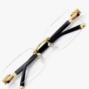 Rimless Reading Glasses, Spring Hinge Readers, Diamond Cut Edge Design Blue Light Glasses