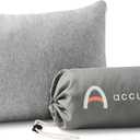 ACCURATEX Camping Pillow-100% Cotton Breathable Cover,Shredded Memory Foam Compressible Travel Pillow,Camping&Travel Accessories-Small Backpacking Pillow Camping Essentials for Sleeping,Car&Airplane (Grey)