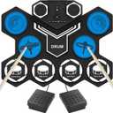 Electric Drum Set, 9 Drums Portable Practice Pad, Electronic Drum Kit with Built in Speakers, Drum Sticks, Headphone Out Jack, Christmas Birthday Gifts for Kids and Adults (Medium)