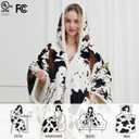 Heated Electric Blanket Shawl Cow Print Wearable Heated Blanket with Hood & Pocket, Winter Gifts for Adults, Soft Heating Blanket Throw with 4 Heat Levels & Auto Shut-Off, Cow Print, 50" x 64"