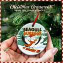 2 x Seagull Surfing Ornament 2025 - Animal Snow Surfing Ornament, Winter Holiday Decor - Bird Hanging Keepsake, Beach Themed Christmas Tree Decoration, Funny Xmas Gift Ideas for Seagull Lovers