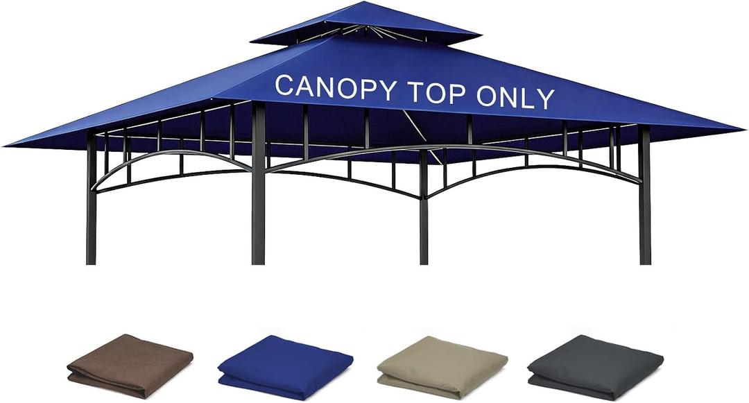 Grill Gazebo Replacement Roof, 5x8ft Outdoor BBQ Gazebo Canopy Cover, Double Tiered Grill Gazebo Replacement Roof for #L-GG001PST-F