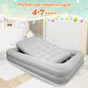 Air Mattress for Kids 4-7 Years - Toddler Travel Bed with Built-in Pump, Sides for Safety, Ultra Soft Plush Surface - Portable Kids Sleeping Pad for Camping, Hotels, Sleepovers & Grandparents' House