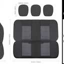 CAROMOP Premium PU Leather&Flannel Car Seat Covers Full Seats,Split Bench Compatible Car Interior Covers, Universal Fit Most Car Sedan Truck SUV(5-Seat Black/Grey)