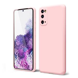 oakxco for Samsung Galaxy S20 Phone Case Liquid Silicone, Cute Thin Slim Soft Rubber TPU Plain Smooth Gel Cover for Women Girl Aesthetic, Matte Solid Protective & Shockproof Bumper, Rose Light Pink