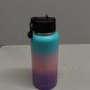 Insulated Water Bottle With Straw, 32 oz Vacuum Insulated Stainless Steel Sports Water Flask, Keeps Cold and Hot, Metal Water Bottle Wide Mouth for Gym Travel Camping (lucky Rainbow)