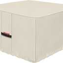 Porch Shield Fire Pit Cover - Waterproof 600D Heavy Duty Fade Resistant Square Patio Fire Pit Table Cover Beige - 32 x 32 inch