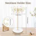 Necklace Holder Jewelry Stand, Gold Necklace Organizer Display with 20 W-shaped Hooks,Jewelry Organizer for Necklaces Earrings Rings Storage Tree, Presents for Women