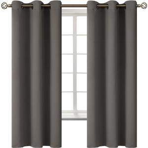 BGment Blackout Curtains for Bedroom - Grommet Thermal Insulated Room Darkening Curtains for Living Room, Set of 2 Panels (42 x 63 Inch, Grey) (42"W x 63"L (Pack of 2))