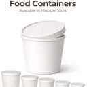 2 x Eco Friendly Recyclable Kraft Soup Bowls | White Disposable Food Cups with Lids | Containers - Soup Cups Great for Restaurants, Take-Outs, Or Disposable Soup Bowls To Go Lunch (25/Pack) (White, 8 oz)