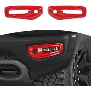 for RAM TRX Front Fog Lamps Cover Trim Fit for RAM TRX 2018-Present Red Exterior Accessories 2pcs
