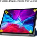 Tablet Cover for Apple iPad Pro 12.9 3rd 4th Generation(2018 2020 Release),Ultra Slim Folio Stand Lightweight Leather Case for Apple iPad Pro 12.9" Gen 3th 4th (KST-Dark Blue)