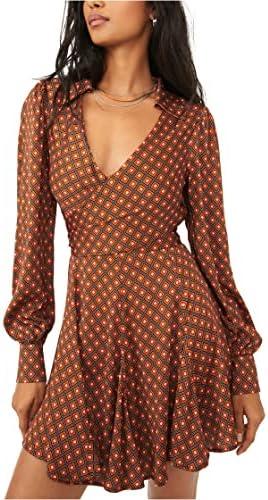 Free People womens It Takes Two Long Sleeve Mini Dress, Size S/M