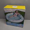 SLOOSH Inflatable Tanning Pool Lounger Float, 72" x 56" Pool Floats Adult with Pillow, 4 in 1 Round Suntan Tub Raft Floatie,Sunbathing Bed Lounge for Water Blow Up Ball Pit Party Gifts, Cyan