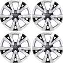 Hubcaps Fit for 2016-2025 Honda Civic Sedan (Factory Steel Wheels Covers); Set of 4 Pcs; 16-inch (Silver&Black)