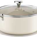 Redchef Ceramic Stock Pot with Lid, Soup Pot for All Stoves, 5 Qt Induction Cooking Pot for Soup Nonstick, Even Heating, Stay-Cool Handles, Oven/Dishwasher Safe, PTFE PFAS Free (Beige)