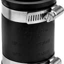 Flexible PVC Pipe Coupling Connector Replacement, for 1-1/2" Nominal Pipes, 1.9" ID Flexible PVC Condensate Pipe Coupling with Stainless Steel Hose Clamps, Schedule 40 Pipes Connector