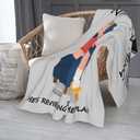 Funny Birthday Gifts for Dad Husband, Humor Dads Gifts from Daughter Son, Cozy Reviewing The Game Plan Design for Couch, Super Soft Throws Blanket for Couch Bed, Lounge and Napping, 60"x50"