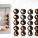 Wall Mount Coffee Pods Organizer for Nespresso Capsules Vertuo, Side Mount Holds up to 24 Capsules in 4 Rails, Clear Acrylic