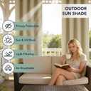 Outdoor Curtains for Patio Waterproof - 6 Panels Privacy Weatherproof Outside Curtains with Grommets for Pergola, Gazebo, Porch, Cabana, Balcony, 54 x 95 Inch, Cream