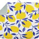 Sanwarm Absorbent Dish Drying Mat, Summer Tropical Yellow Lemons Fruit Microfiber Pad for Kitchen Counter, Coffee Bar Decor, Heat Resistant and Reversible, 16" x 18"