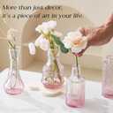 Glass Bud Vase Set of 20 - Small Vases for Flowers in Bulk - Assorted Vintage Crystal Vases for Flowers, Table Centerpieces (Pink, 20 Pcs)