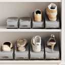 Shoe Slot Organizer, 4-Speed Adjustable Shoe Organizer Slots, Space-Saving Storage Rack for Slippers or Shoes (White/Yellow/Gray) (8Pack/12Pack/20Pack) (Gray, 8 Pack)