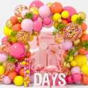 Pink and Orange Balloon Arch Kit 18"12" Hot Red Yellow and Gold Confetti Balloons for Tropical Summer Bachelorette Pink and Orange Birthday Party Decorations