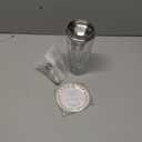 Cut Crystal Cocktail Shaker Set (15oz Lead-Free Crystal Mixer with Stainless Steel Lid & Pour Spout & 4 Recipe Coasters) Premium Bar Tool for Home Bar