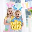 12 PCS 6" Jumbo Golden Plastic Easter Eggs Fillable , Giant Empty Easter Eggs Fillable Bright Gold Metallic Egg for Kids Boys Girls Classroom Prizes Easter Basket Stuffers Party Favors