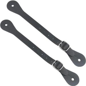 2PCS Leather Spur Straps for Western Men and Women Adjustable Boot Straps for Thigh High (Black)