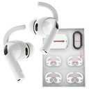 DamonLight 4 Pairs Ear Hooks for AirPods Pro 3 [Added Storage Pouch] Anti Slip Sport Ear Tips Accessories Compatible with AirPods Pro 3rd Generation [2025 Released] S & L (White)