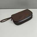 Cosmetic Bag Makeup Brush Case Organizer Pouch Portable Makeup Handbag Travel Makeup Brush Holder for Eyeshadow Brush Women, Brown