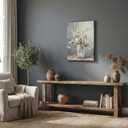 Bexzeak Still Life Flowers Bathroom Canvas Wall Art, 24"L x 16"W