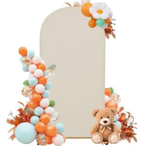 SUKAIKEQA 7.2FT Wedding Arch Cover â€“ Stretchy Spandex Fabric Backdrop for Arch Stand â€“ Ideal for Wedding Ceremony, Birthday Party, Baby Shower & Photo Booth Decoration (Off-White)