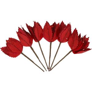Christmas Poinsettia Flowers 6 Pcs Christmas Decorative Flower Simulated Flower Decor Christmas Home Decor