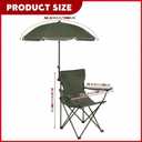 2 Pack Beach Umbrella Chairs Folding Camping Portable Beach Chairs with Canopy Shade Adults with Cup Holder Carrying Bag for Camping Hiking Travel Picnic Outdoor Events(Army Green)
